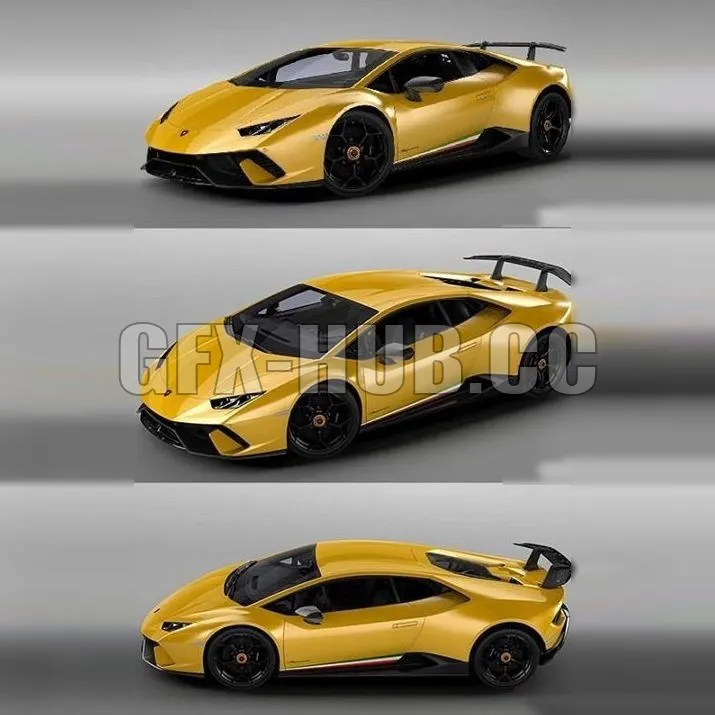 CAR – Lamborghini Huracan Performante LP 640-4 2017 3D Model