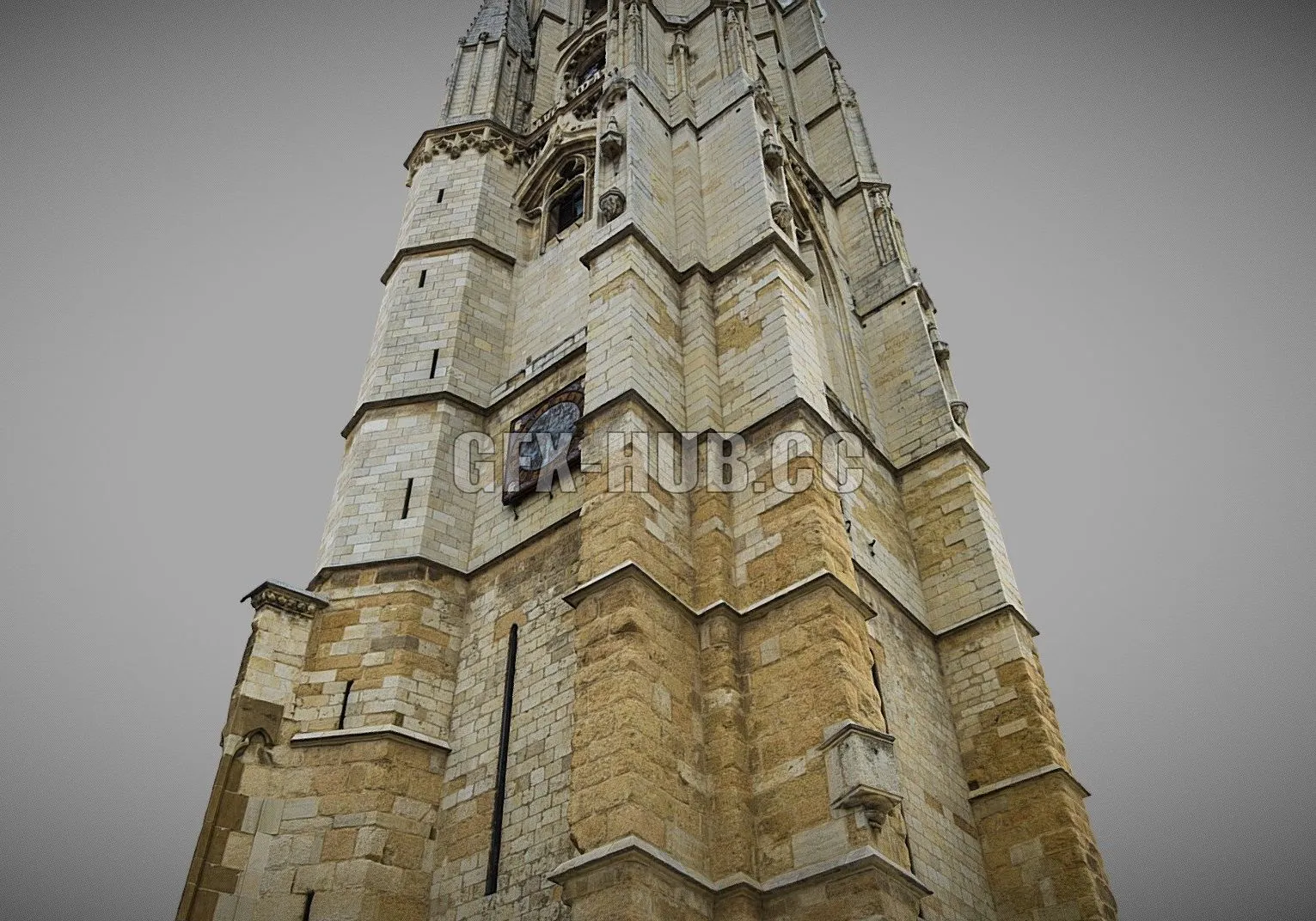 PBR Game 3D Model – Escaneado parcial torre catedral de Leon