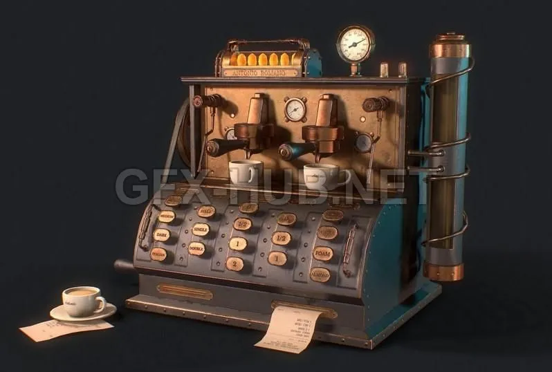 PBR Game 3D Model – Espresso Machine