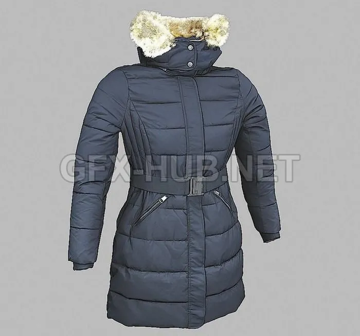PBR Game 3D Model – Esprit Navy winter jacket