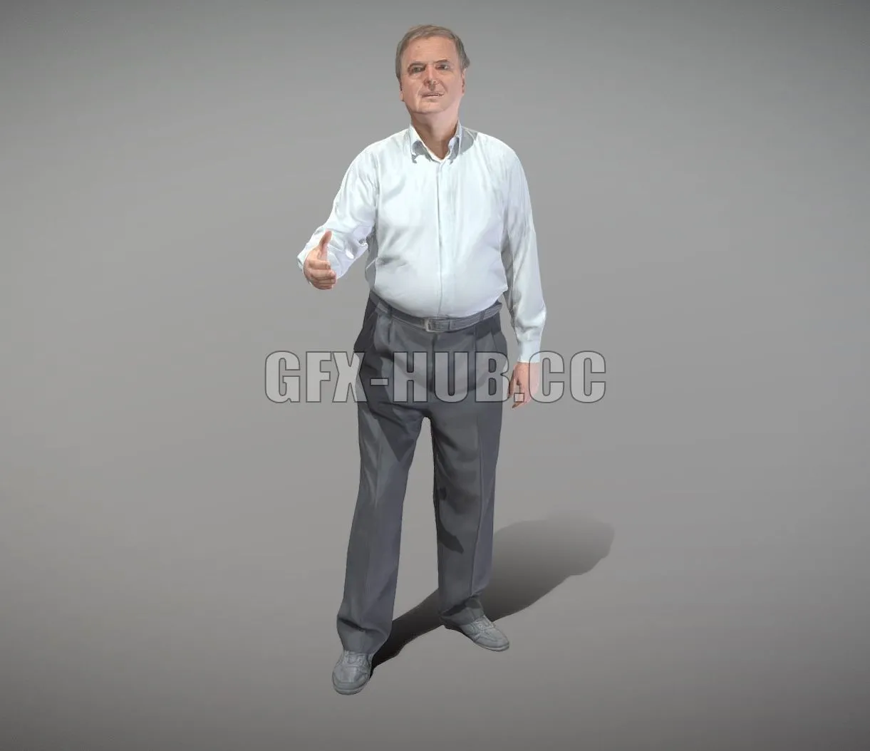 PBR Game 3D Model – Adult male in office style is shaking hand