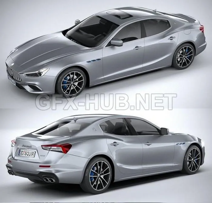 CAR – Maserati Ghibli Hybrid 2021 3D Model