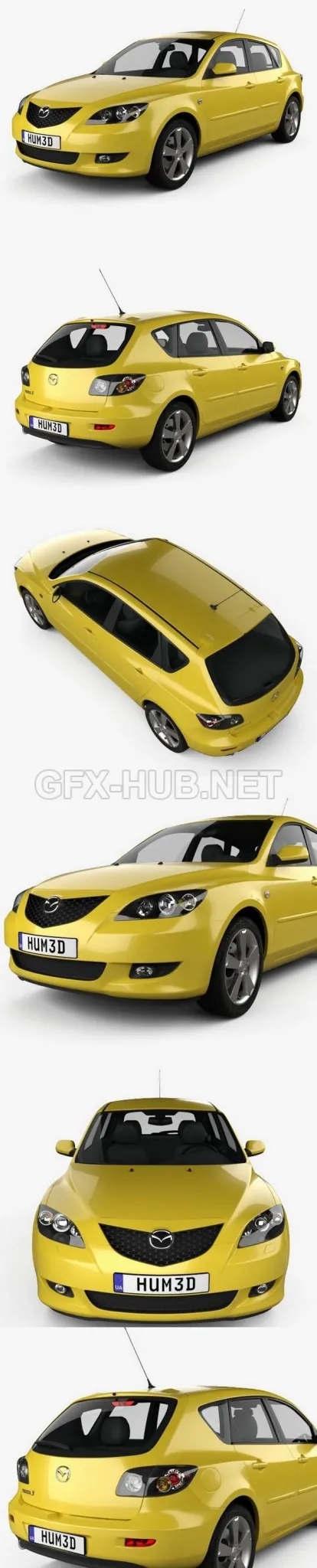 CAR – Mazda 3 hatchback 2003  3D Model