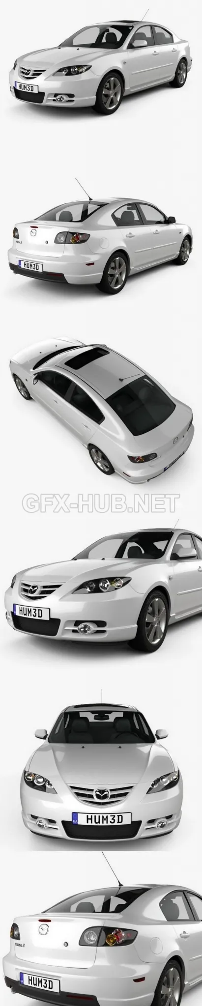 CAR – Mazda 3 sedan S 2005  3D Model