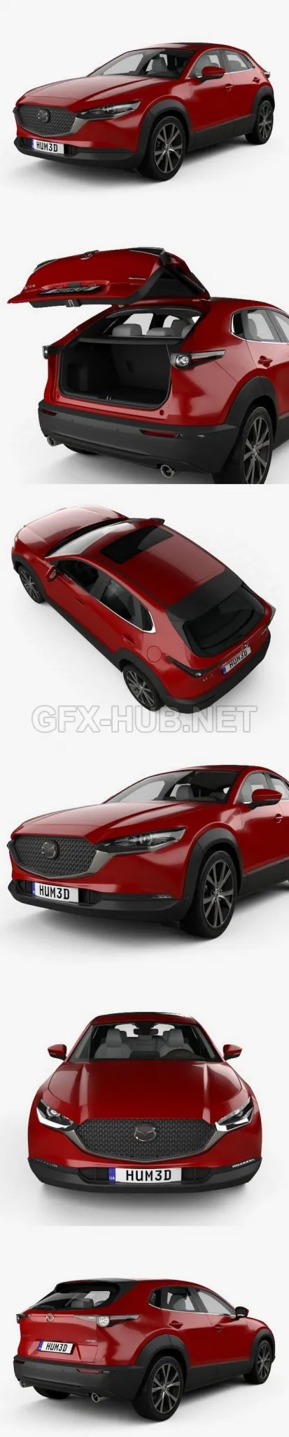 CAR – Mazda CX-30 with HQ interior 2020  3D Model