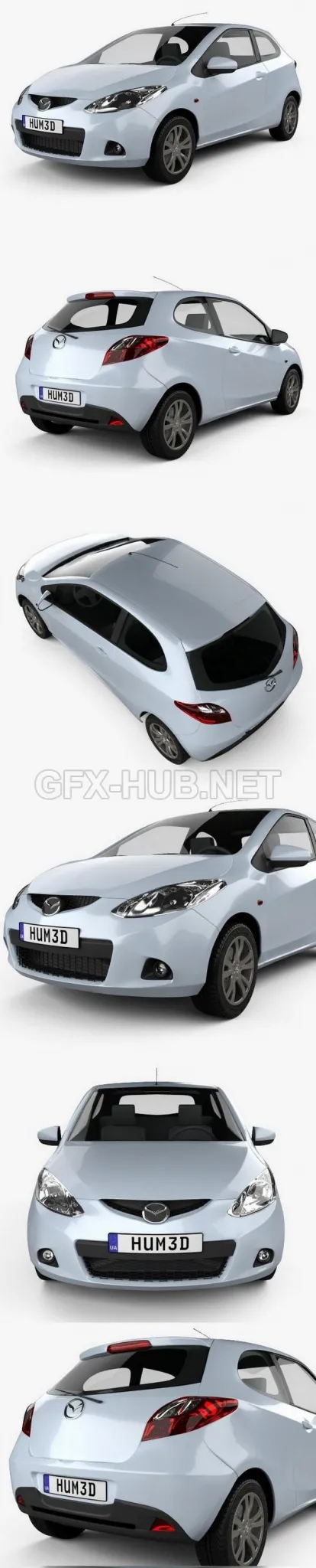 CAR – Mazda Demio (Mazda2) 3-door 2010  3D Model