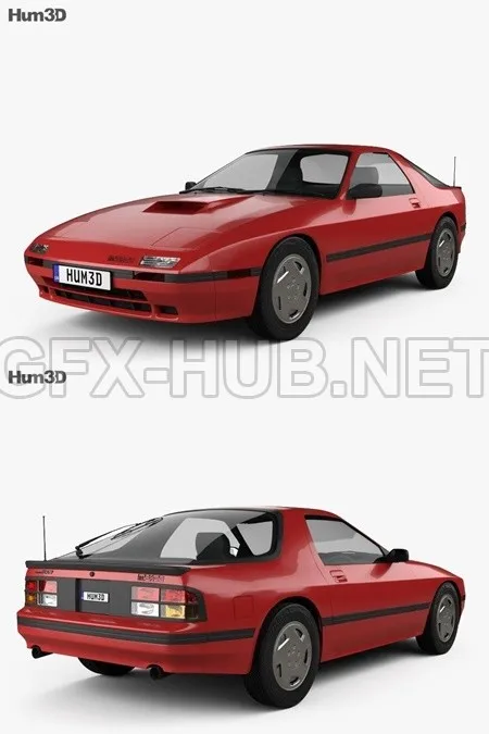 CAR – Mazda RX-7 coupe 1985  3D Model