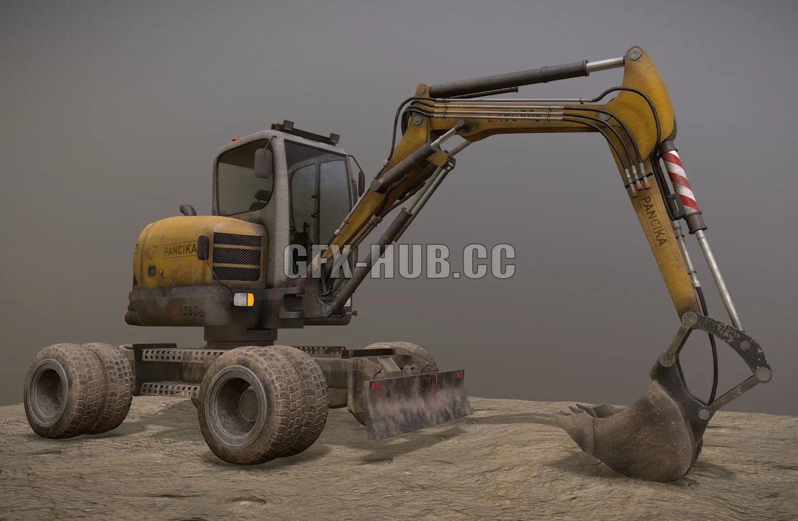 PBR Game 3D Model – Excavator