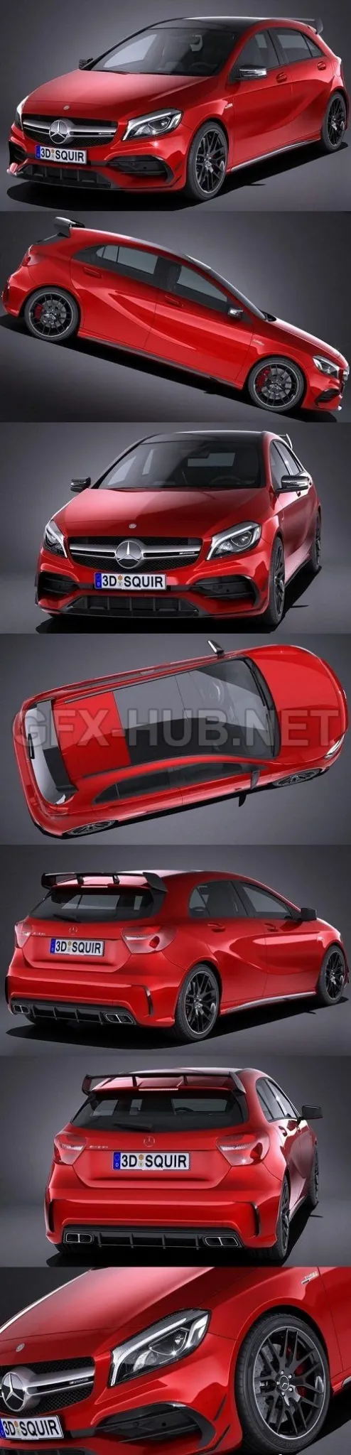 CAR – Mercedes-Benz A45 AMG 2017  3D Model