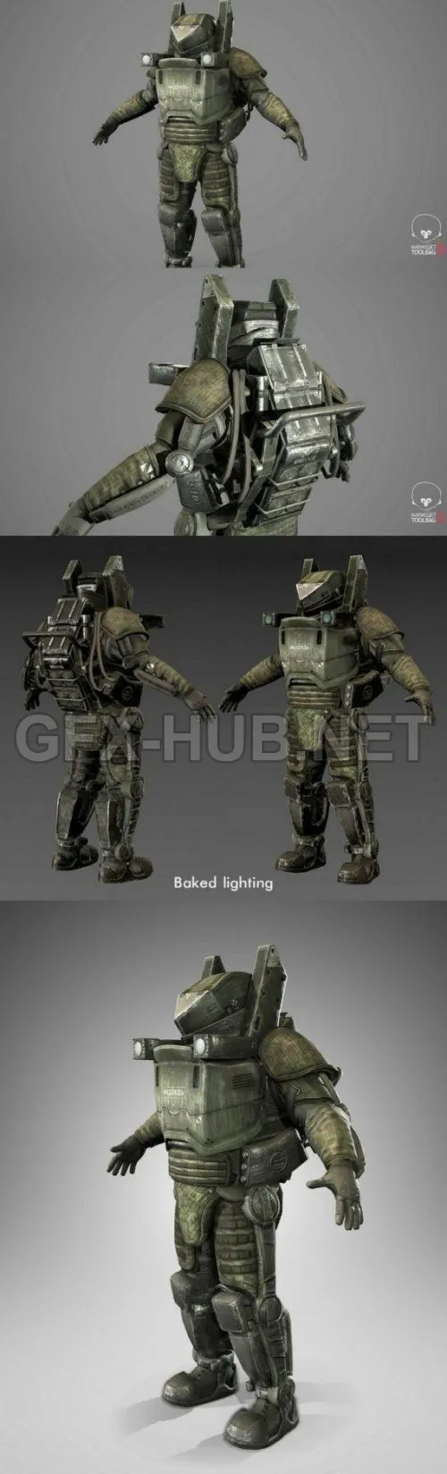 PBR Game 3D Model – Exoskeleton