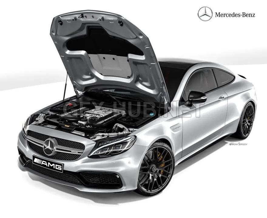 CAR – Mercedes-Benz C63 AMG Coupe 2016 3D Model