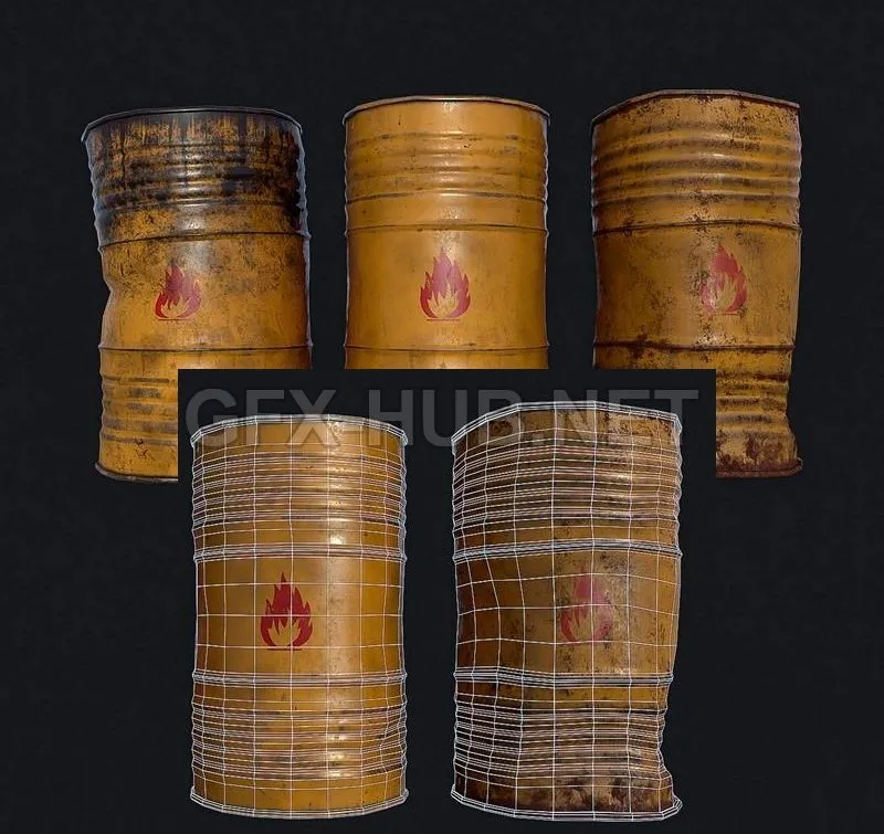 PBR Game 3D Model – Explosive Barrel