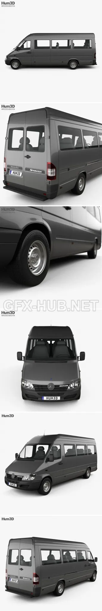 CAR – Mercedes-Benz Sprinter (903) Passenger Van L3H2 2000  3D Model