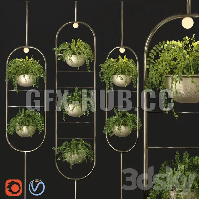 CAR – Metal Hanging Lamp Indoor Plant Partition 3D Model