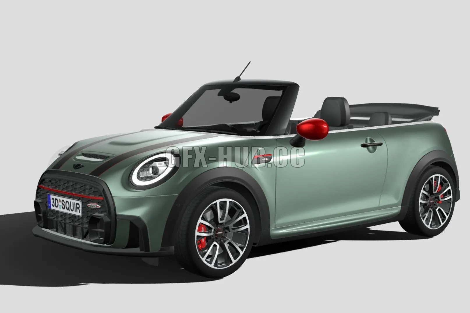 CAR – Mini Cooper JCW Convertible 2022 3D Model