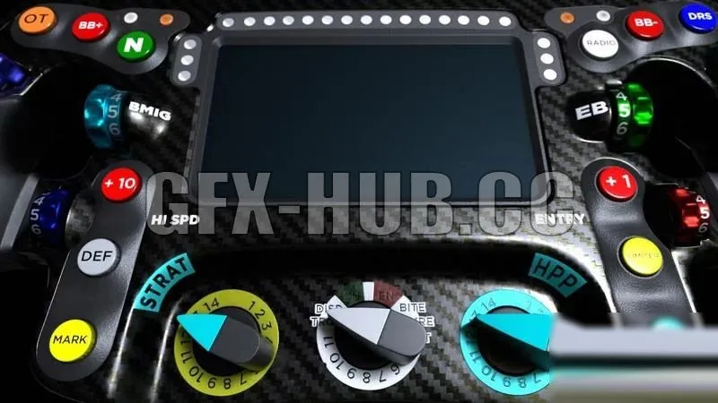 PBR Game 3D Model – F1 steering