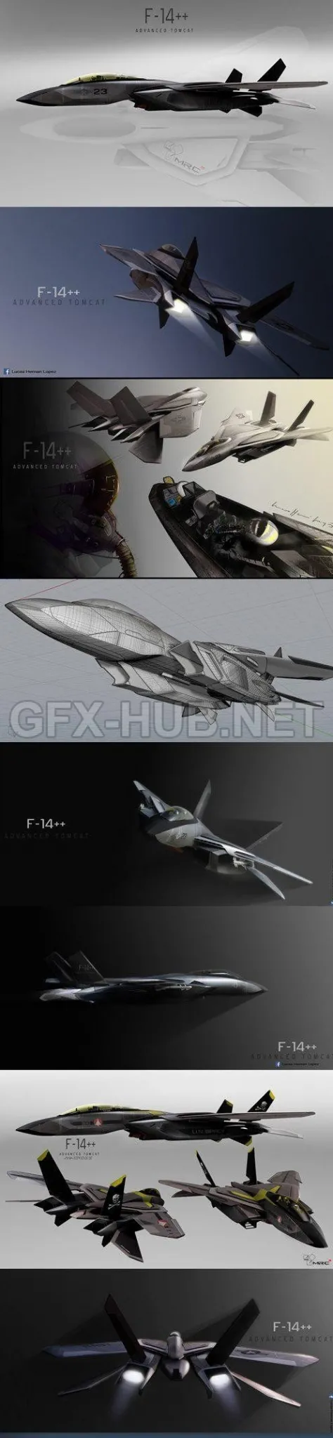 PBR Game 3D Model – F14 Stealth Concept