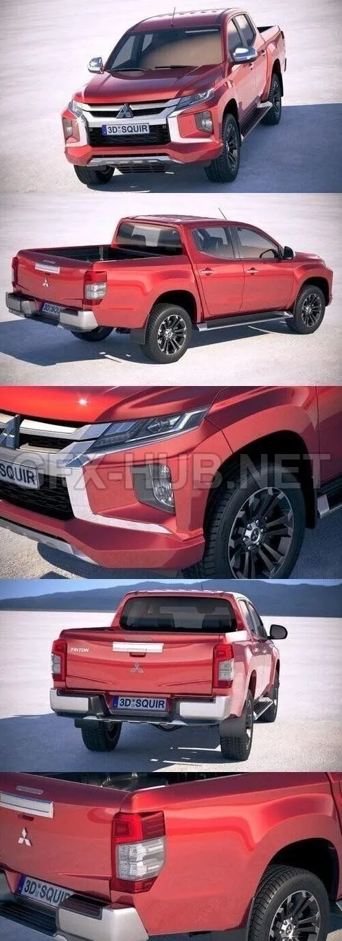 CAR – Mitsubishi L200 Crew Cab 2019  3D Model