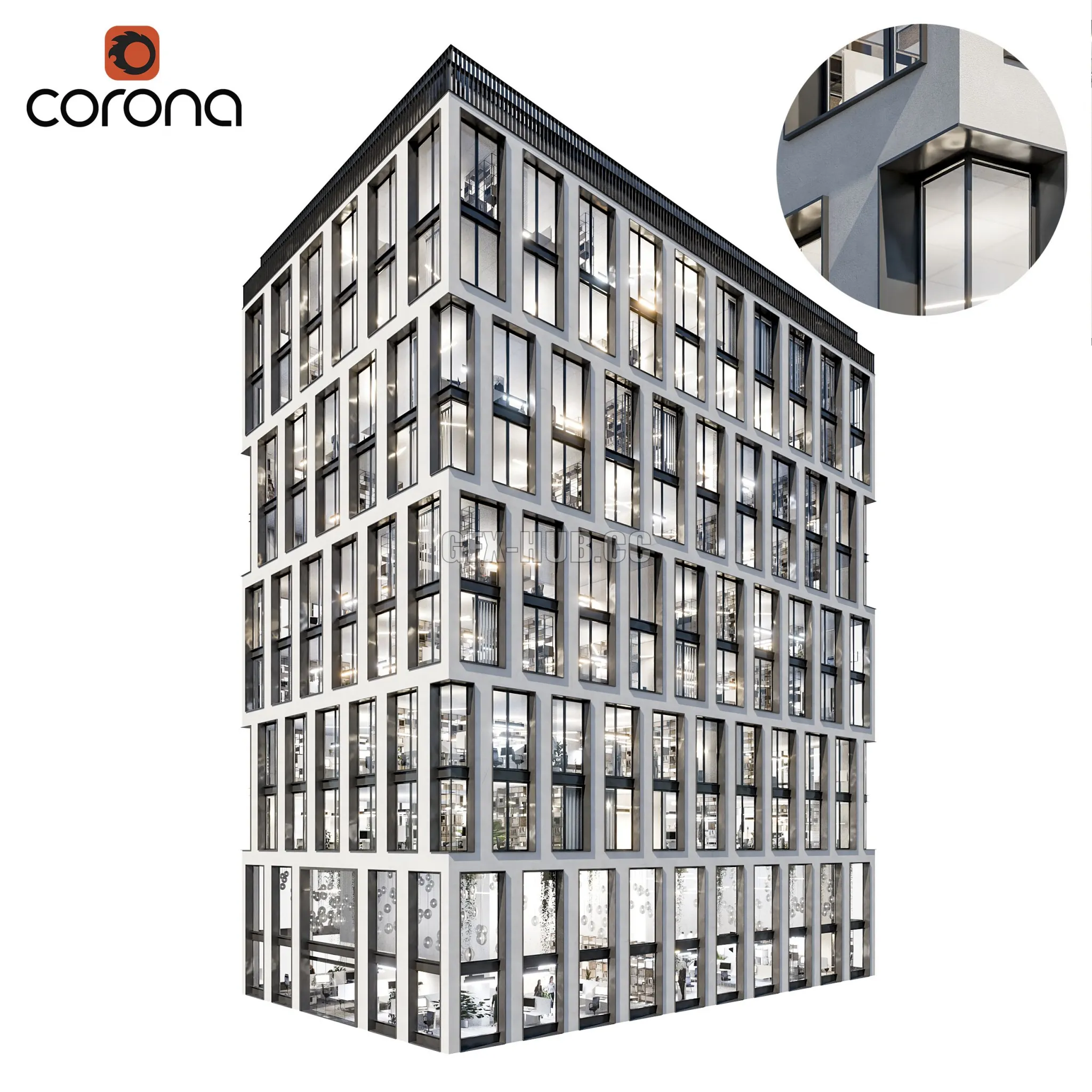 CAR – Modern Office Building 03 3D Model