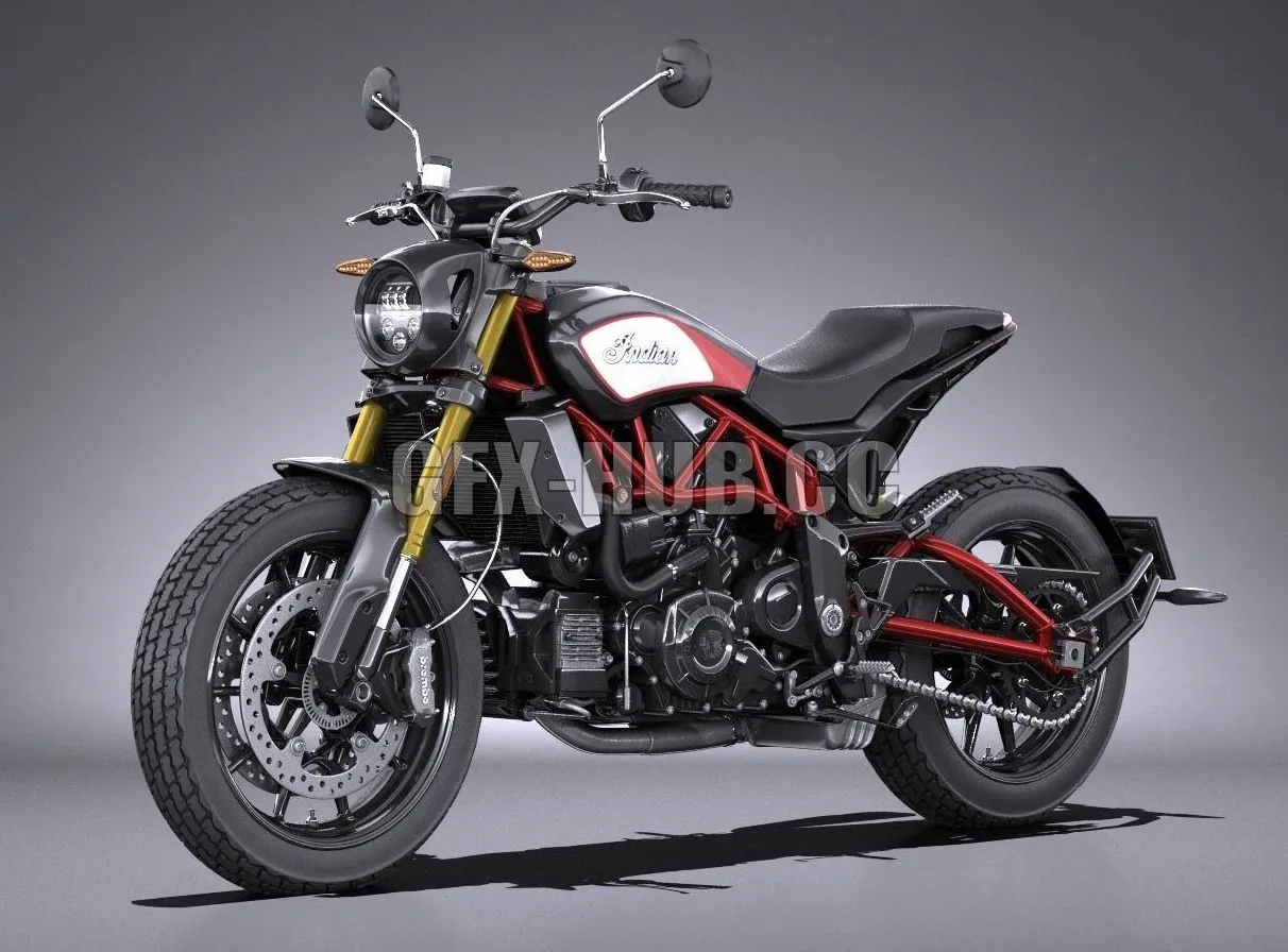 CAR – Motorcycle Indian FTR 1200 S 2019 3D Model