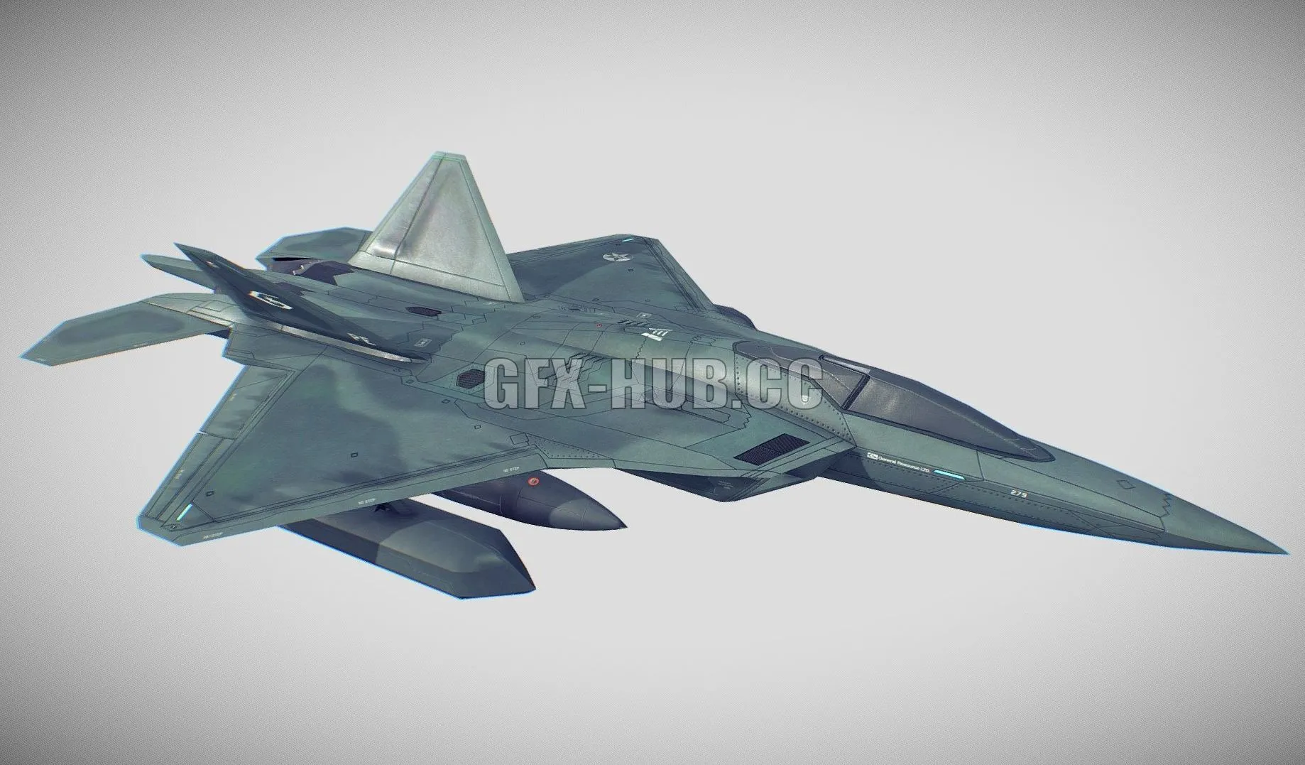 PBR Game 3D Model – F-22C Raptor II