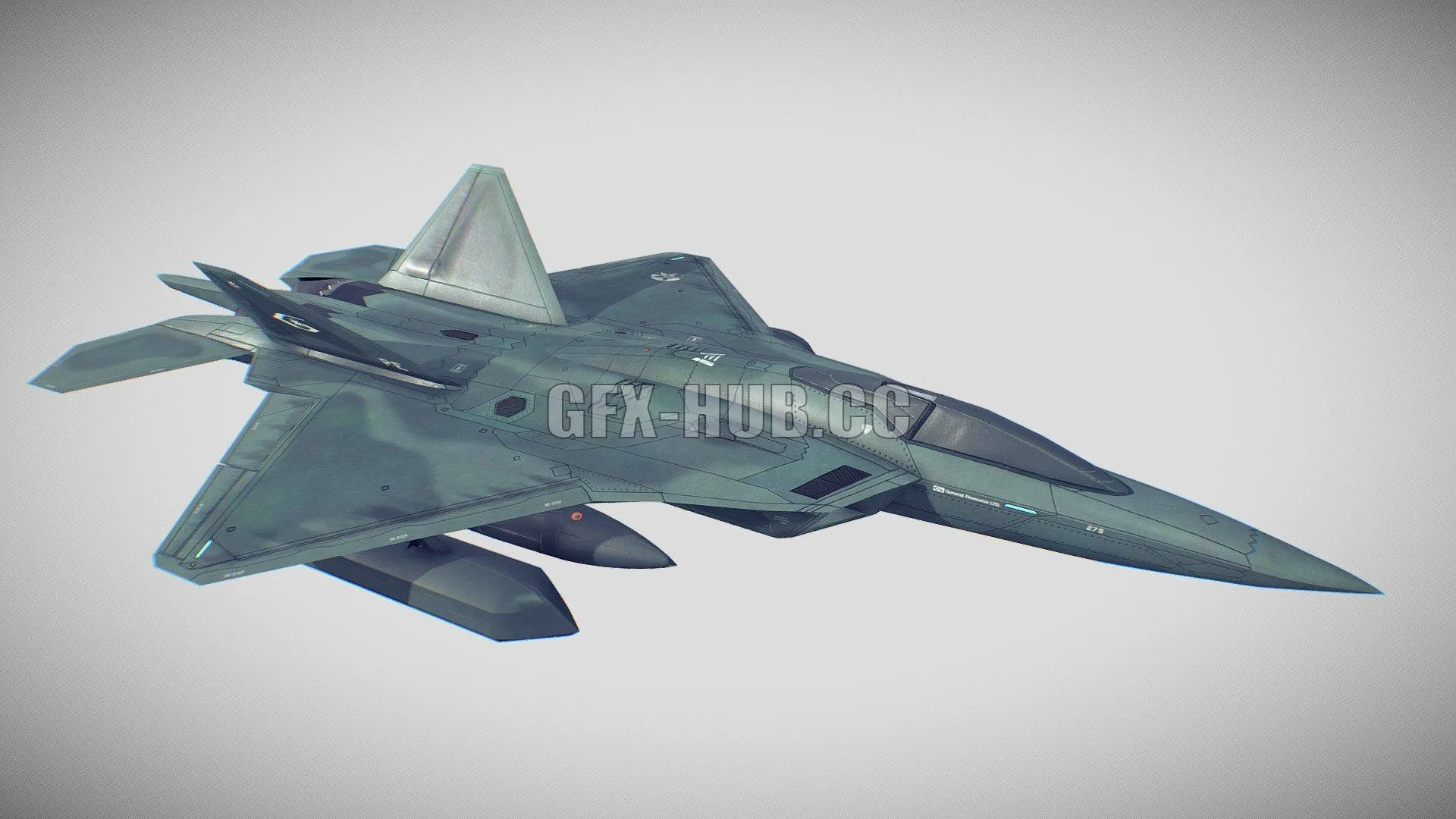 PBR Game 3D Model – F-22C