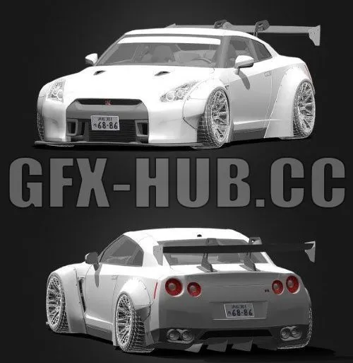 CAR – Nissan GTR LB Performance 3D Model