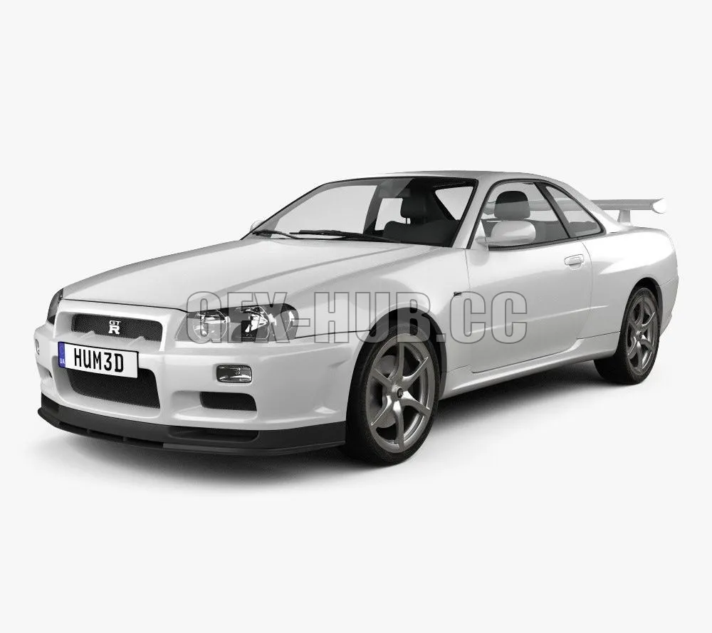 CAR – Nissan Skyline R34 GT-R coupe 1999 3D Model