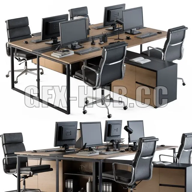 CAR – Office Furniture Employee Set 13 3D Model