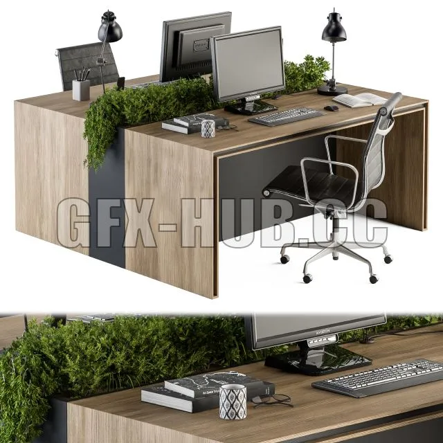 CAR – Office Furniture Employee Set 17 3D Model