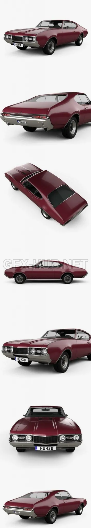 CAR – Oldsmobile Cutlass 442 (3817) Holiday coupe 1966  3D Model