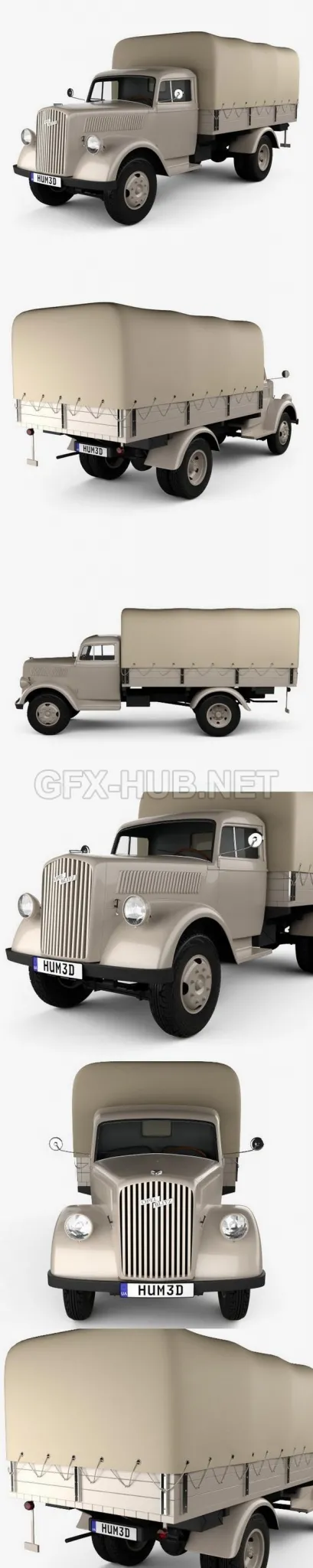 CAR – Opel Blitz Flatbed Truck 1940  3D Model