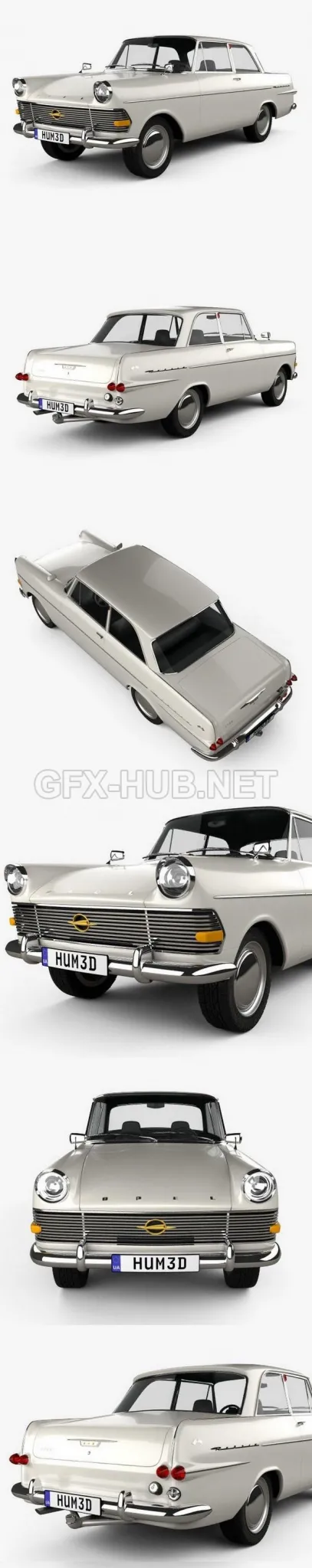 CAR – Opel Rekord (P2) 2-door sedan 1960  3D Model