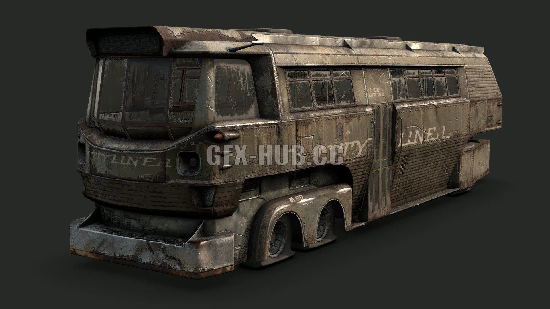 PBR Game 3D Model – Fallout 3 Intro Bus
