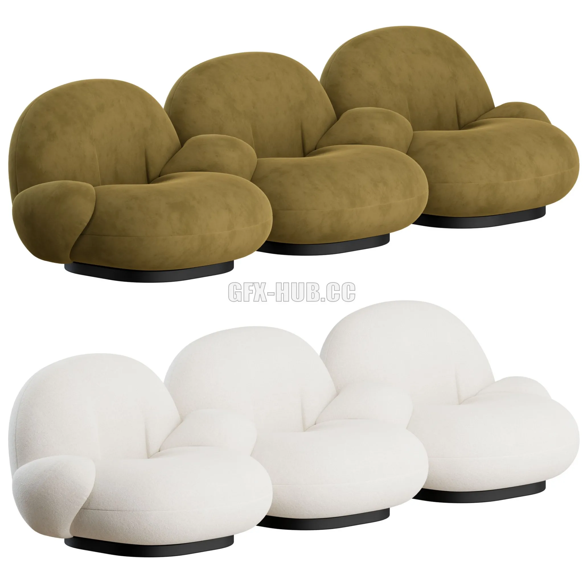 CAR – Pacha Sofa 3 Seater by GUBI 3D Model