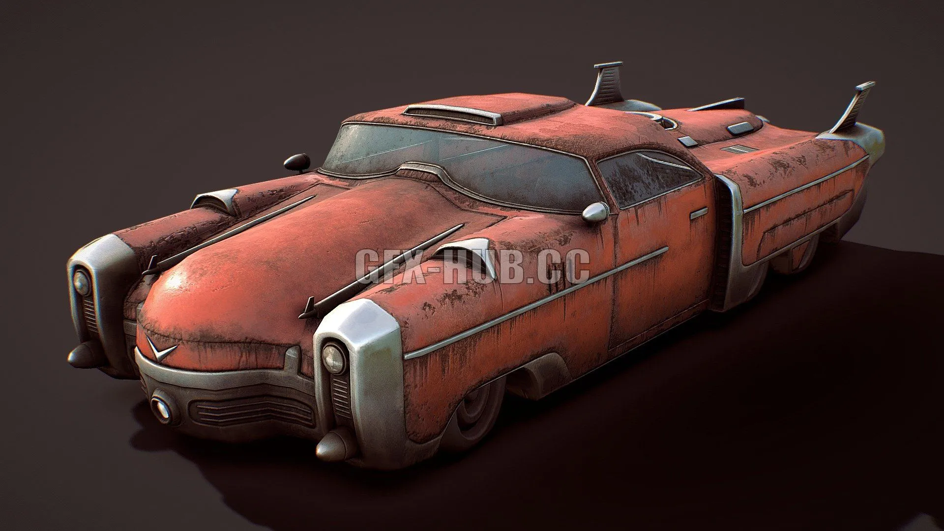 PBR Game 3D Model – Fallout Coupe Redone
