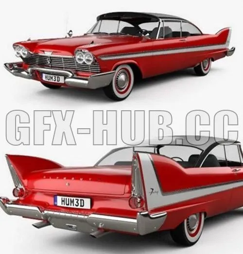 CAR – Plymouth Fury coupe Christine 1958 3D Model