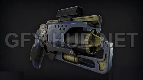 PBR Game 3D Model – Fallout themed Nerf gun PBR