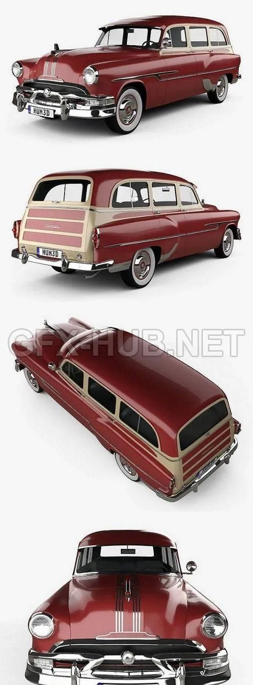 CAR – Pontiac Chieftain Deluxe Station Wagon 1953 3D Model