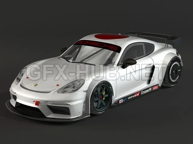 CAR – Porsche 718 Cayman GT4 Clubsport 2019 car 3D Model