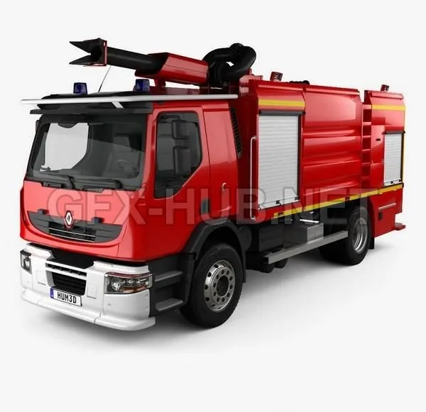 CAR – Renault Premium Lander Fire Truck 2011 3D Model