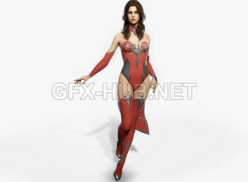 PBR Game 3D Model – Fantasy Girl