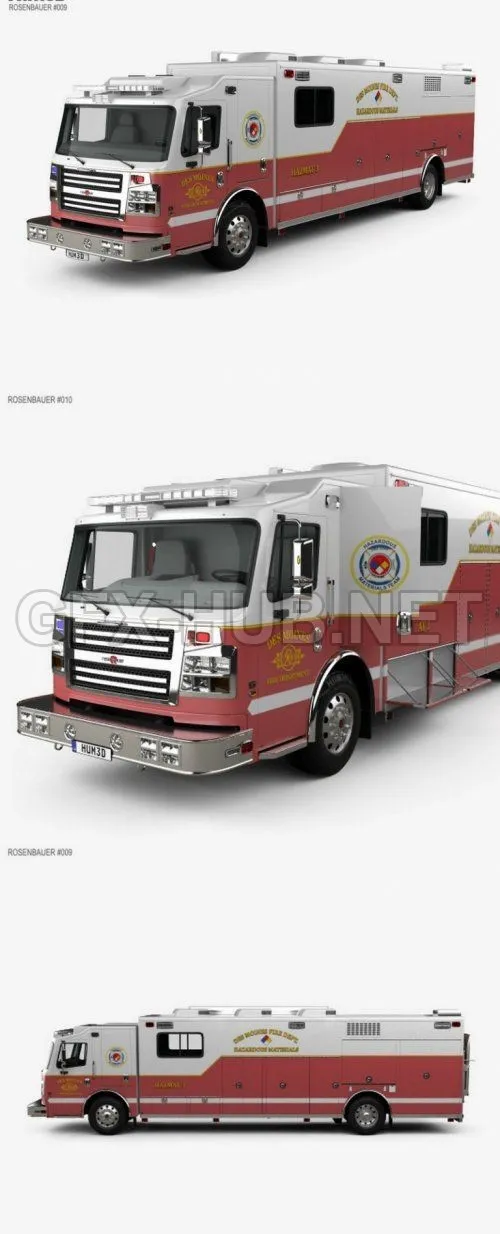 CAR – Rosenbauer Walk In Rescue Fire Truck 2017 3D Model