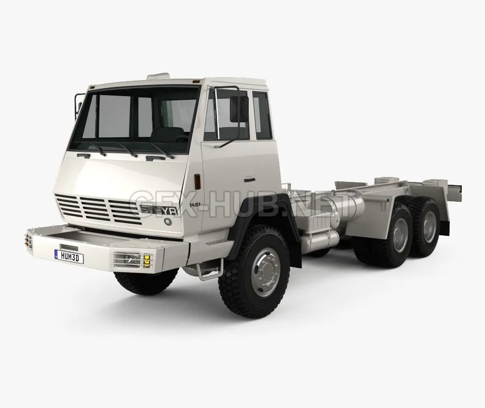 CAR – Steyr Plus 91 1491 Chassis Army Truck 1978 3D Model