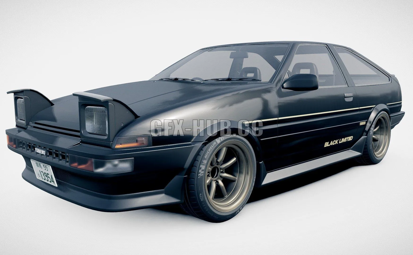 CAR – Toyota AE86 Black Limited Kouki 3D Model