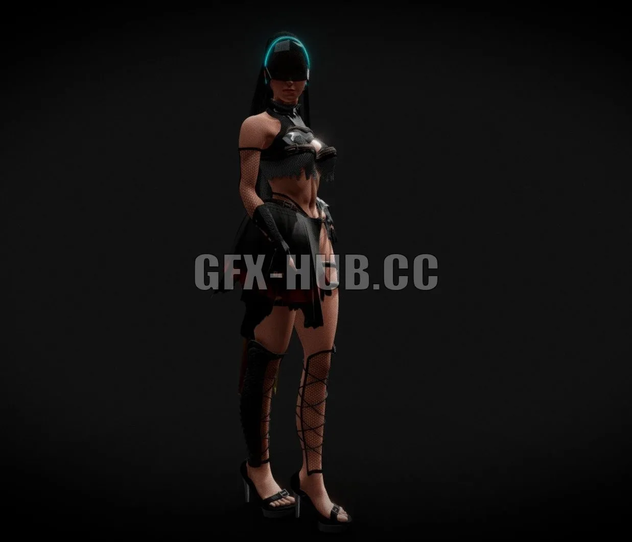 PBR Game 3D Model – Female Character Semi Sci-Fi
