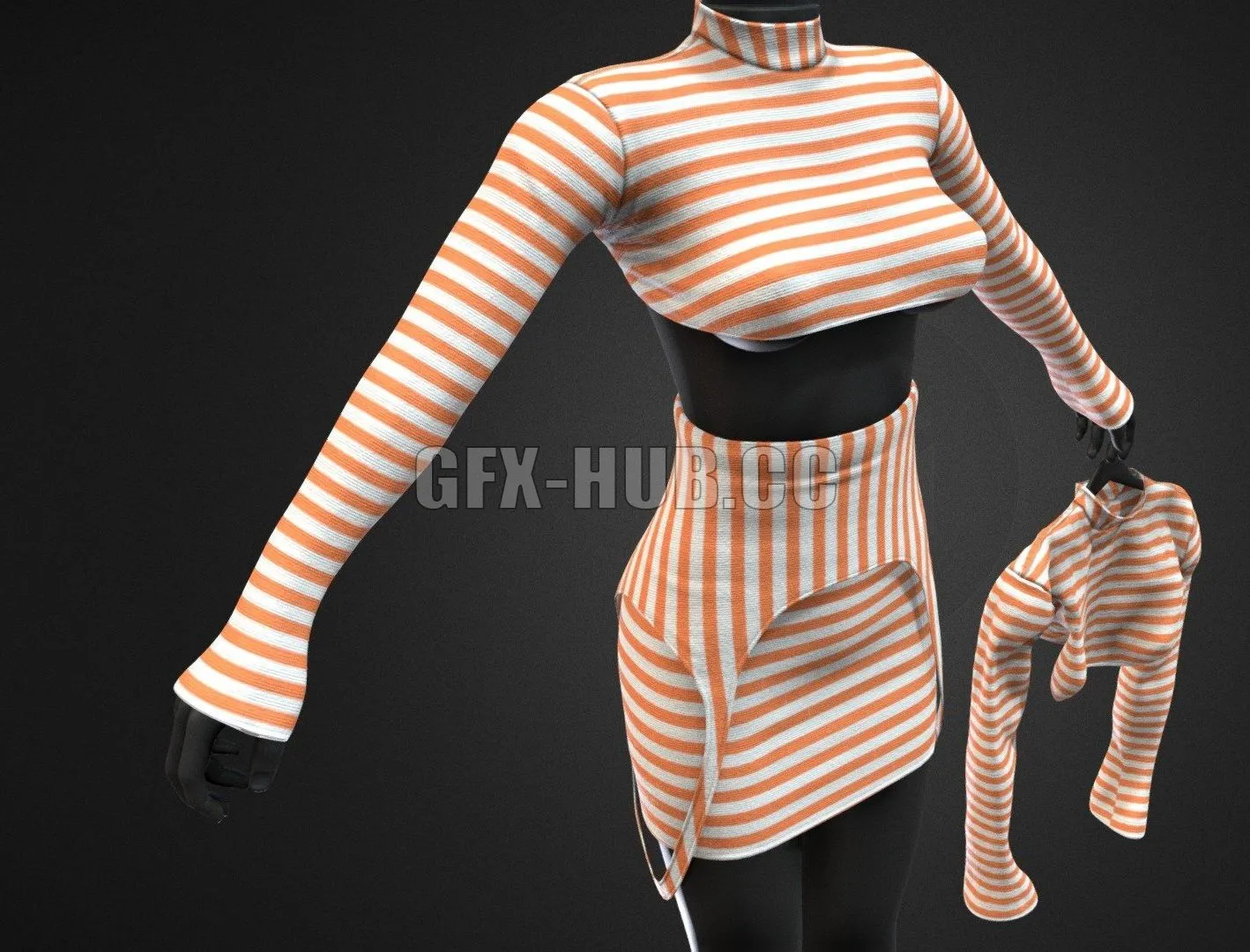 PBR Game 3D Model – Female Clothing 02