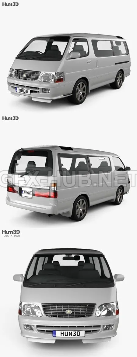 CAR – Toyota Hiace Passenger Van (JP) 1999 3D Model