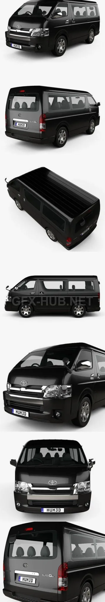 CAR – Toyota Hiace Passenger Van L1H2 GL 2013  3D Model