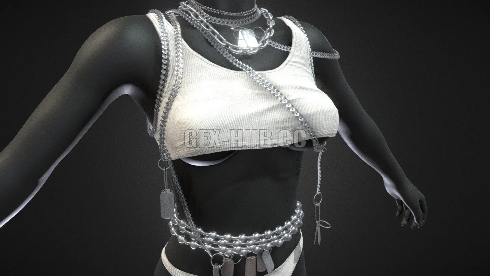 PBR Game 3D Model – Female Clothing